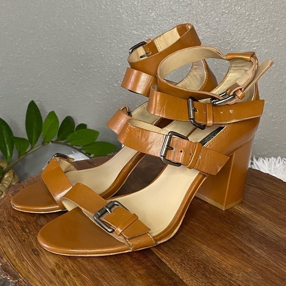 Zara basic brown strappy sandals size 8 - Picture 4 of 10